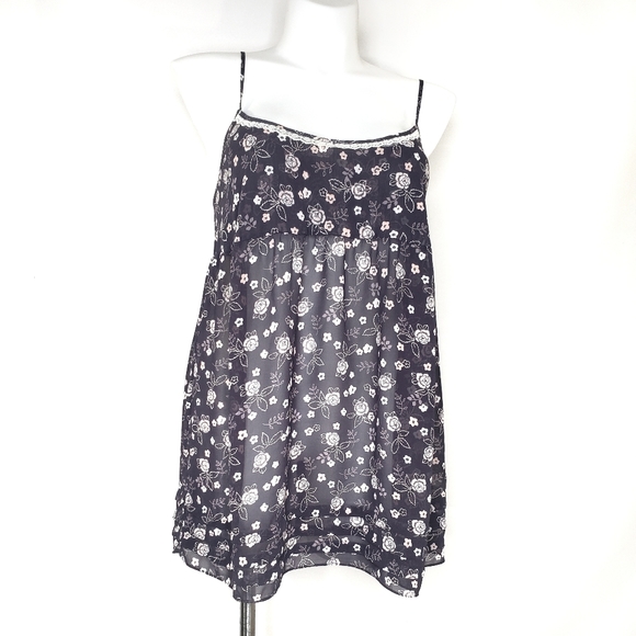 VS Angels Floral Semi Sheer Baby Doll Negligee Lg - Picture 1 of 10
